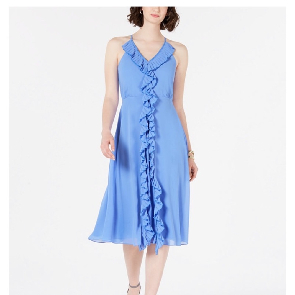 VINCE CAMUTO RUFFLE MIDI DRESS